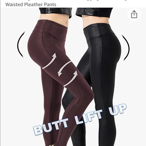 Retro Gong Faux Leather Leggings - Picture 3 of 5